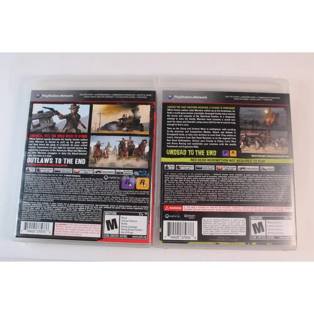 Red Dead Redemption / RDR Undead Nightmare 2 Game Lot (Sony PlayStation 3, PS3)